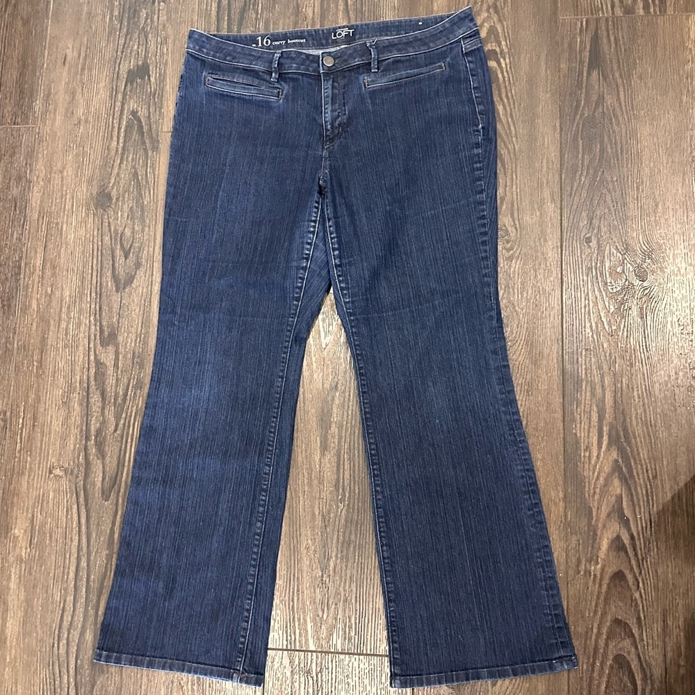 Loft Original Curvy Bootcut Blue Jeans Mid-Rise EUC 16